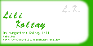 lili koltay business card